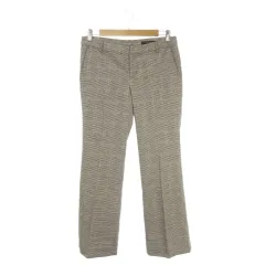 グリーンレーベルリラクシング ユナイテッドアローズ green label relaxing パンツ スラックス 40 茶 ブラウン グレー グレンチェック柄 フルレングス /AH23 ■GY60