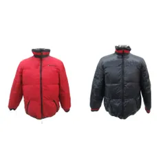 トミーヒルフィガー TOMMY HILFIGER ダウンジャケット ミドル丈 リバーシブル M 赤 レッド 黒 ブラック /SM27 ■GY61