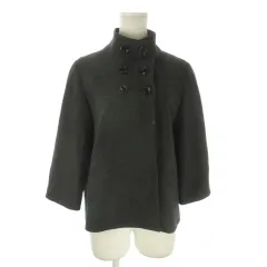 コムサ COMME CA ジャケット ショート丈 11 グレー スタンドカラー ダブルブレスト 七分袖 /AO13 ■GY61