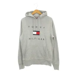 トミーヒルフィガー TOMMY HILFIGER プルパーカー スウェット 長袖 ロゴ S グレー /AH33 ■GY61
