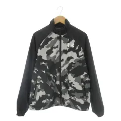 アンダーアーマー UNDER ARMOUR ウインドブレーカー スポーツウエア YXL 黒 ブラック カモフラージュ柄 長袖 スタンドカラー /CK14 ■GY58