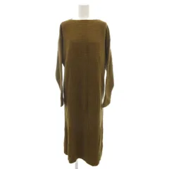 アーバンリサーチ ドアーズ URBAN RESEARCH DOORS タグ付き ニットワンピース ロング丈 ウール M 茶 ブラウン リブ編み ボートネック 長袖 /NL ■GY59