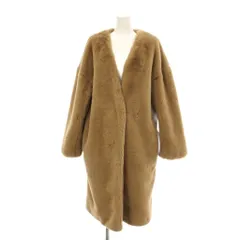 ジーナシス JEANASIS ノーカラーコート F 茶 ブラウン 無地 ノーカラー 長袖 /LP ■GY58