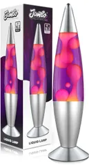 新品 Jambo 16インチ 美しい液体モーションランプ 大人と子供向けエンターテイメント (パープルリキッドとピンクワックス、16インチ)