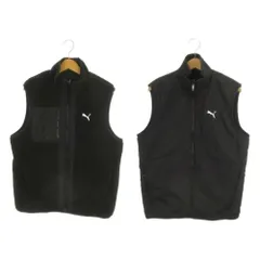 プーマ PUMA ベスト L 黒 ブラック ジップアップ スタンドカラー リバーシブル /MN17 ■GY61