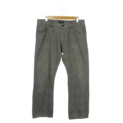 バーバリーブラックレーベル BURBERRY BLACK LABEL パンツ 82 グレー ストレート グレンチェック ロゴ刺繍 /AO10 ■GY61