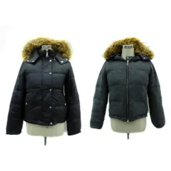 トミーヒルフィガー TOMMY HILFIGER ダウンジャケット ミドル丈 フード付き リバーシブル S 黒 ブラック チャコールグレー /HO1 ■GY61