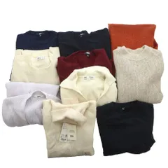 ユニクロ UNIQLO 10点セット ニット セーター 長袖 タグ付きあり まとめ売り M～3XL 衣類 福袋 大量 普段使い シンプル 秋冬 マルチカラー /KW ■GY61