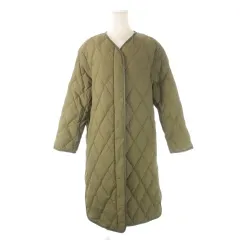 プラステ PLST ダウンコート キルティング ロング丈 S 緑 カーキ /CK8 ■GY60