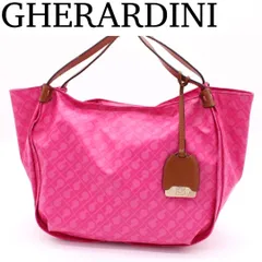【美品】GHERARDINI ソフティ ロゴグラム トートバッグ セミショルダー