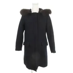 アプワイザーリッシェ Apuweiser-riche コート S 紺 ネイビー ファー付き フード付き フラップポケット /MN28 ■GY61