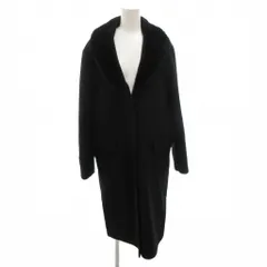 ダナキャランニューヨーク DKNY チェスターコート アンゴラ混 ウール S 黒 ブラック ロング /FF ■GY60