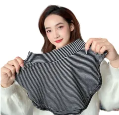 ネックウォーマー 冷え対策 微起毛 暖かい ハイネック 無地 重ね着 首元カバー 温める タートルネック 防寒 立ち襟 シンプル つけえり フェイクカラー アクセサリー レディース モックネック おしゃれ レイヤード風 インナー 付け襟 [UMIYI]