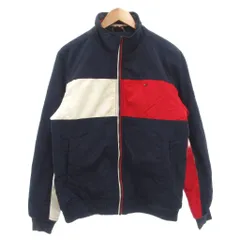 トミーヒルフィガー TOMMY HILFIGER 中綿ジャケット ブルゾン ジップアップ ナイロン L 紺 ネイビー 白 ホワイト /GV ■GY06