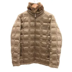 バーバリーブラックレーベル BURBERRY BLACK LABEL ダウンジャケット ブルゾン ラビットファー L ゴールドカラー /JS ■GY62