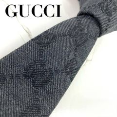 【美品✨】グッチ 総柄 GG ソリッドタイ風 ダークグレー ジャガード ネクタイ 極美品 GUCCI グッチ ネクタイ ジャイアントGG柄 GGパターン ロゴ