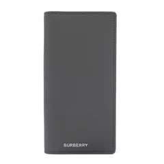 ✨バーバリー 長財布 BURBERRY CAVENDISH レザー ロングウォレット 二つ折り 8112057 ANTHRACITE GRY (グレー系) アウトレット メンズ