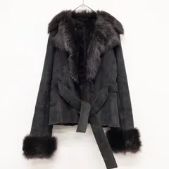 ENES　エネス　ムートンショートコート　ジャケット　ファー　ベルト　羊革　ブラウン　トルコ製　レディース　36　b00323