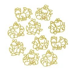 レジン枠 空枠 フレーム MUNCVY パーツ ゴールド キツネ 和風 5種10個 セット uvクラフト 大量 カン付き セッティング アクセサリーパーツ から枠 ハンドメイド