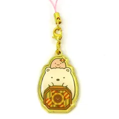 【中古】ストラップ しろくま ダイカットストラップ 寄せ木でぶらり 「すみっコぐらし」 箱根限定
