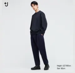 UNIQLO Jil Sander +J ウールブレンドタックパンツ ブラック 73サイズ