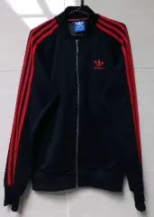 アディダス ヨーロッパ 黒赤 ブラック 黒 トラックジャージ ジャージ ジップアップジャージ 85/XS