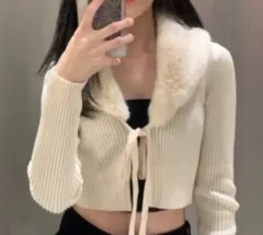 ZARA ファー カーディガン 取り外し可能