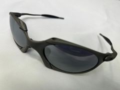 新品未使用 金属製 偏光メタルサングラス ダークグレー シルバーミラー