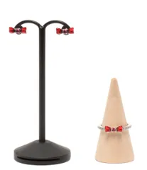 美品 パンドラ リング 指輪 ピアス SV925 白雪姫 リボンモチーフ 2点セット レディース PANDORA Disney