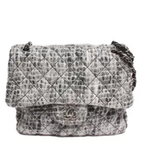 シャネル ショルダーバッグ フラップバッグ ココマーク シルバー金具 ウール モヘア マトラッセ レディース CHANEL