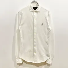 POLO RALPH LAUREN ニットオックスフォード 長袖シャツ ホワイト サイズS【送料込み】
