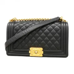 シャネル(Chanel) シャネル ショルダーバッグ ボーイシャネル チェーンショルダー キャビアスキン ブラック レディース
