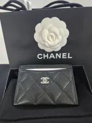 (未使用新品) CHANEL シャネル クラシック カードホルダー ブラック シルバー金具 キャビア