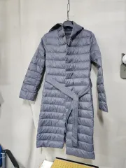 ロング丈 フード ダウン コート グレー
