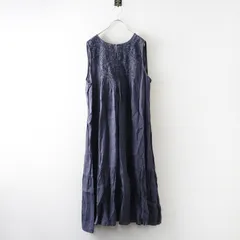美品 定価3.5万 2025SS ネストローブ nest Robe リネンインド刺繍2wayワンピース F＼ブルーグレー ドレス ギャザー【2400014796155】