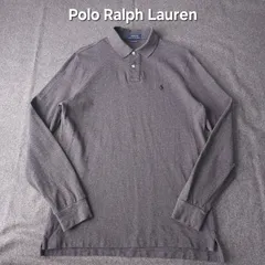 【👌値下げ交渉受付中】Lサイズ【POLO RALPH LAUREN】ポロラルフローレン 長袖ポロシャツ チャコールグレー ポニー刺繍 メンズ 綿100%