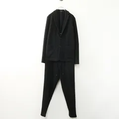 美品 ジョセフ JOSEPH ライトタックジャージー セットアップ スーツ 44‖ブラック ジャケット パンツ ワッフル 【2400030095492】