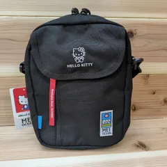 ハローキティ MEI OCEAN コラボ ショルダーバッグ レディース ブラック ミニバッグ 斜めがけ 大人 可愛い コンパクト 軽量 旅行 フェス サンリオ キティちゃん マグネットポケット 調節可能ストラップ カジュアル お出かけ 限定コラボ 人気 黒色！