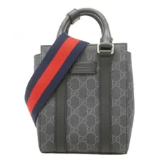 グッチ(Gucci) グッチ ハンドバッグ GGスプリーム シェリーライン 496010  ブラック グレー  2wayバッグメンズ