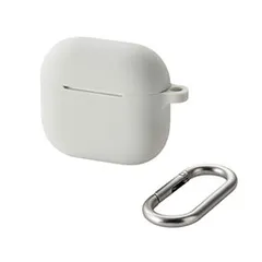 【新品・5営業日で発送】ELECOM エレコム AirPods 第4世代／アクティブノイズキャンセリング搭載AirPods 第4世代／シリコンケース／カラビナ付／グレー