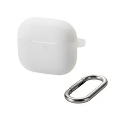 【新品・5営業日で発送】ELECOM エレコム AirPods 第4世代／アクティブノイズキャンセリング搭載AirPods 第4世代／シリコンケース／カラビナ付／クリア