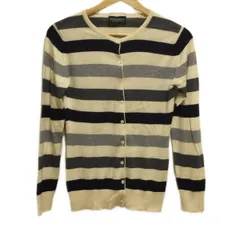 JOHN SMEDLEY(ジョンスメドレー) カーディガン サイズS レディース - アイボリー×ライトグレー×マルチ 長袖/ボーダー