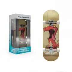 Nobuwileフィンガースケートボード 指スケ おもちゃ 指 スケートボード ミニ 携帯便利 フィンガーボード 大人 子供 手と目の調整 脳力開発 子供教育 想像力育成 プレゼント 組み立て簡単 専用ケース付き 5層カナディアンメープル製 (赤い恐竜)