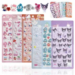 【6枚セット】ぷくぷくシール 3dシール 手帳用 可愛い 立体 Mocasa ぷっくり かわいい ステッカー 手帳 女の子 透明 台紙 用 泡ステッカー ジュエル風 手帳用 diy用 水筒用 携帯電話飾り用 手芸用品