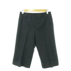 クミキョク 組曲 KUMIKYOKU パンツ ハーフ ショート バミューダ ウール ステッチ W62～66 ダークグレー /AH10