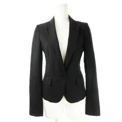 マウジー moussy ジャケット テーラード 総裏地 薄手 シングル 通勤 ビジネス 1 黒 ブラック /CK2