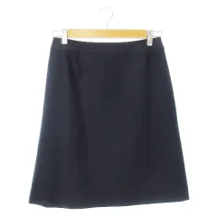 パーフェクトスーツファクトリー P.S.FA スカート 台形 ひざ丈 ストレッチ シンプル ウインドーペン チェック 11 紺 ネイビー /CK23