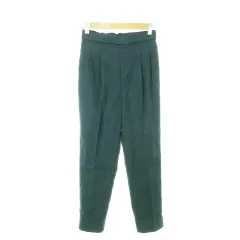 グローバルワーク GLOBAL WORK パンツ イージー テーパード タック センタープレス ストレッチ バックゴム S 青緑 グリーン /AH3