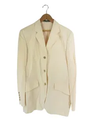 ニューヨーカー NEWYORKER ジャケット シングル 3B 麻混 無地 サイズ11AR クリーム色 QQQ