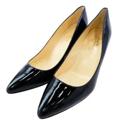 ファビオ ルスコーニ FABIO RUSCONI エナメル パンプス ヒール ブラック系 37【中古】